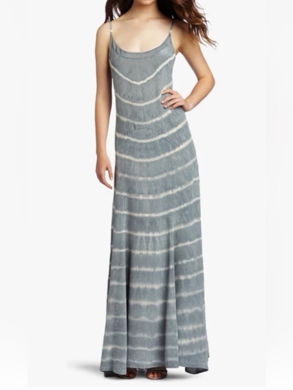Anthropologie Gypsy 05 Cora Silk Tie Dye BOHO Flowy Maxi Dress XS